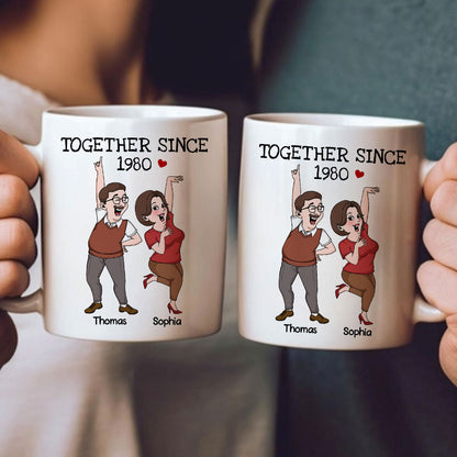 Funny Couple Together Since Personalized Mug, Anniversary Gift For Him, For Her