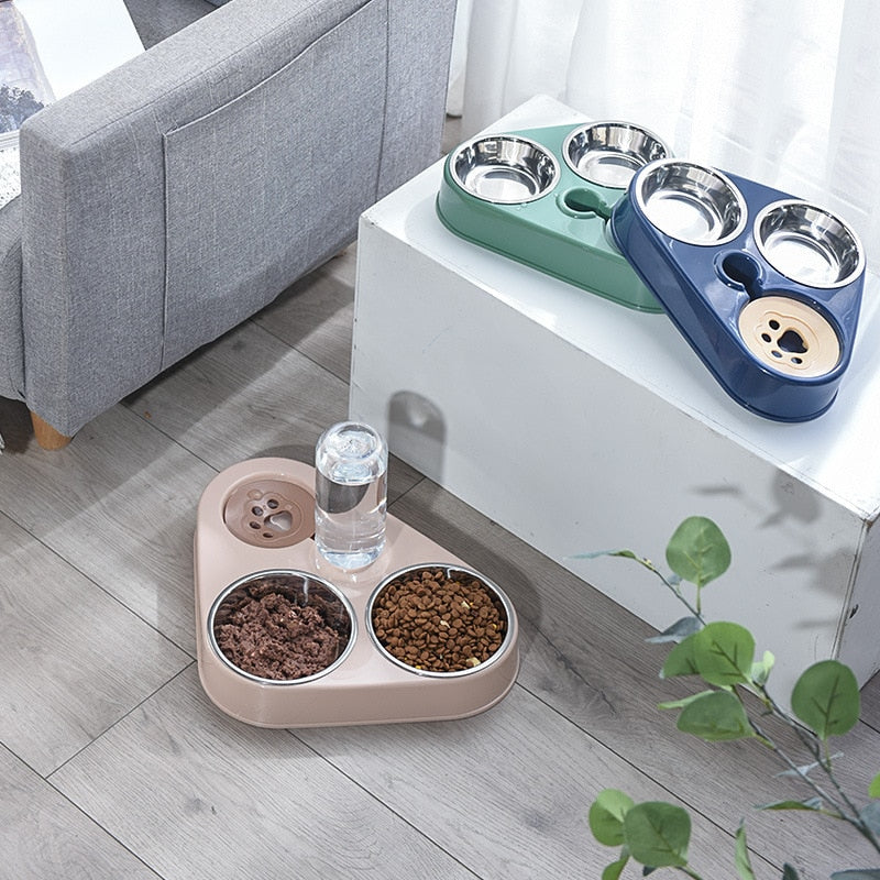 Triple Pet Food & Water Dispenser