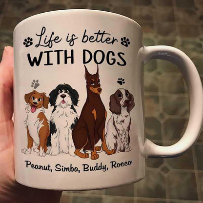 Life Is Better With Cute Sitting Dog Personalized Mug