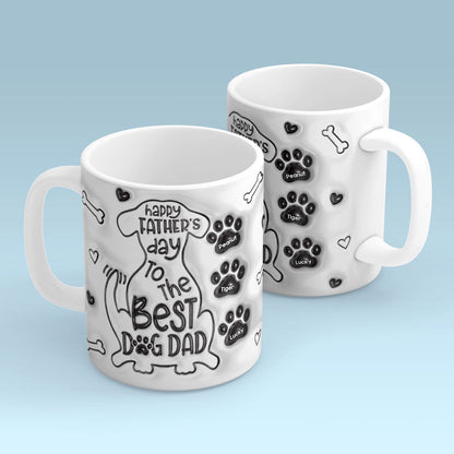 Happy Father Day To The Best Dog Dad Personalized 3D Inflated Printed Mug