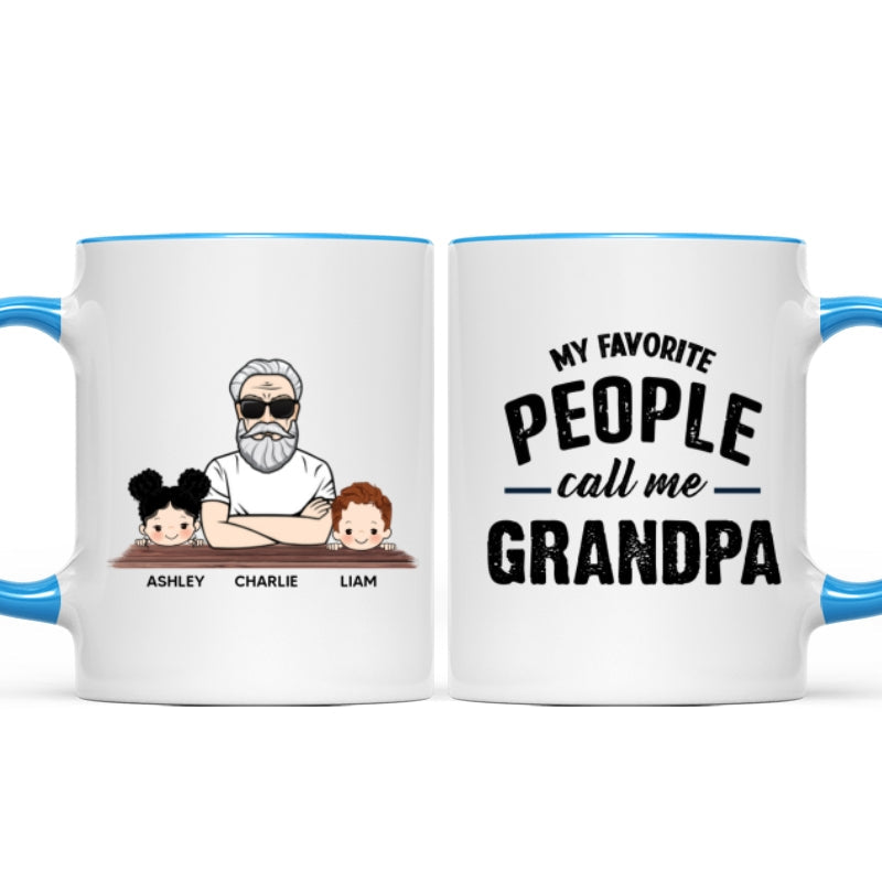 Favorite People Call Me Grandpa Man And Kids Personalized Mug