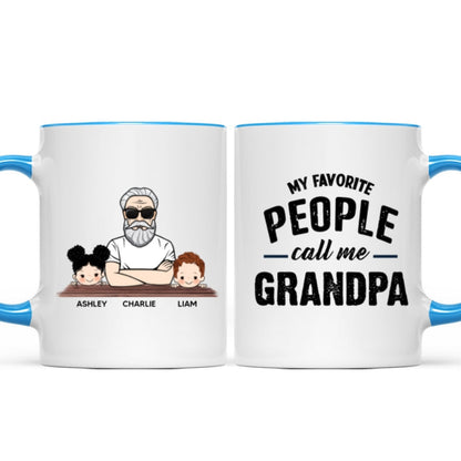 Favorite People Call Me Grandpa Man And Kids Personalized Mug