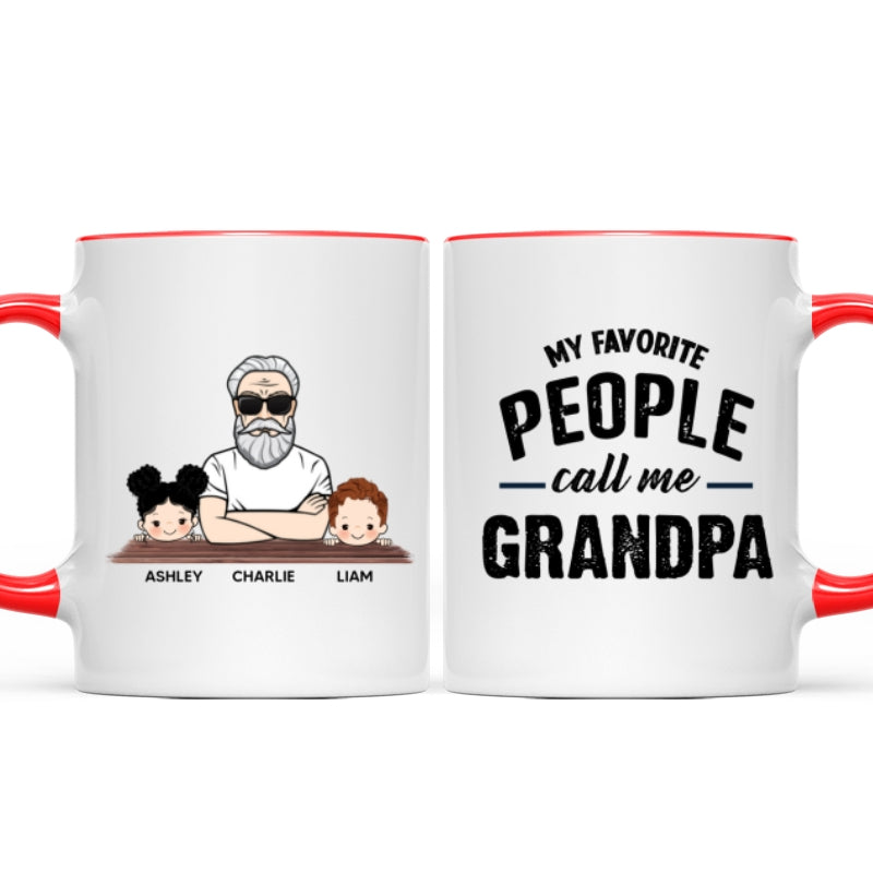 Favorite People Call Me Grandpa Man And Kids Personalized Mug