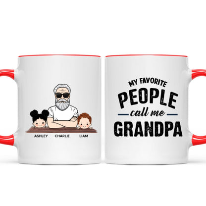 Favorite People Call Me Grandpa Man And Kids Personalized Mug