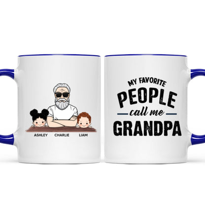 Favorite People Call Me Grandpa Man And Kids Personalized Mug