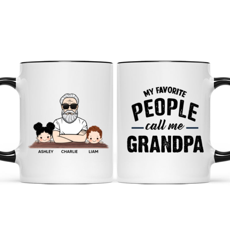 Favorite People Call Me Grandpa Man And Kids Personalized Mug