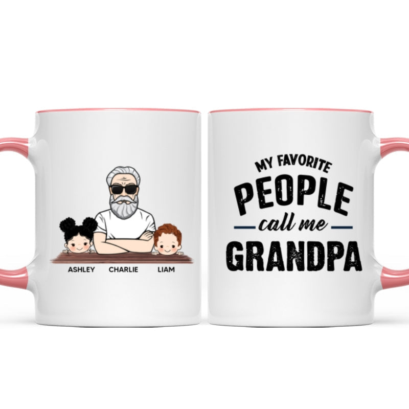 Favorite People Call Me Grandpa Man And Kids Personalized Mug