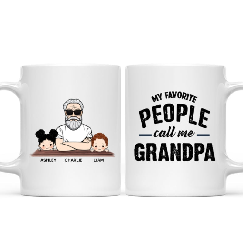 Favorite People Call Me Grandpa Man And Kids Personalized Mug
