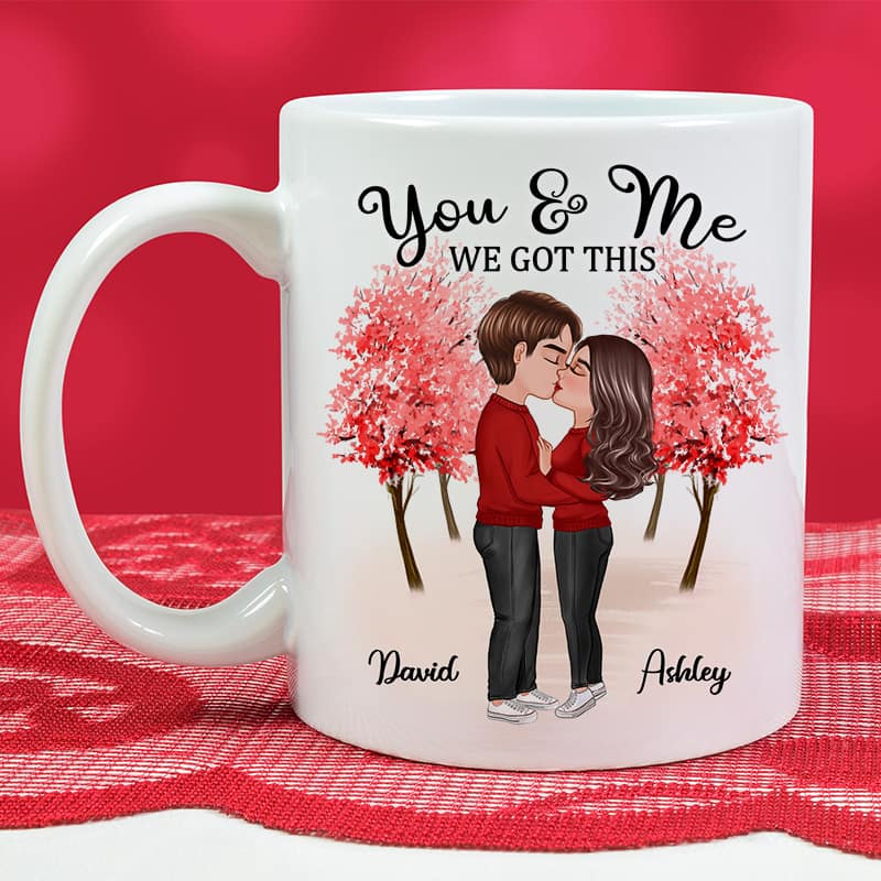 Together Since Couple Kissing Under Tree Valentine's Day Anniversary Gift Personalized Mug