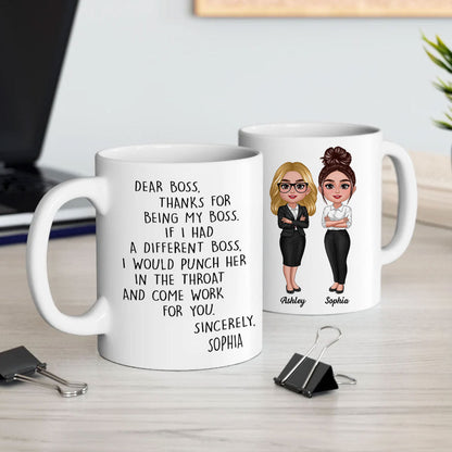 Dear Boss Personalized Mug, Funny Christmas Gift For Boss