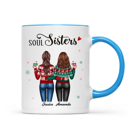 Christmas Standing Besties Back View Personalized Mug