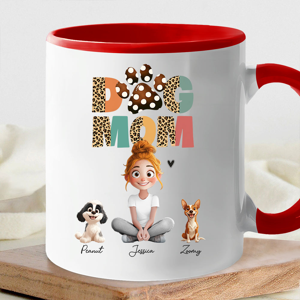 Cartoon Dog Mom Custom Mug A Unique Surprise for Mother's Day, Valentine's Day, or Pet Lovers