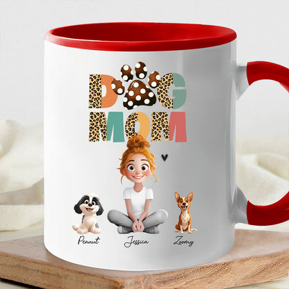 Cartoon Dog Mom Custom Mug A Unique Surprise for Mother's Day, Valentine's Day, or Pet Lovers