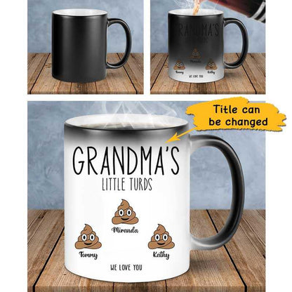 Grandma's Little Turds Personalized Color Changing Mug