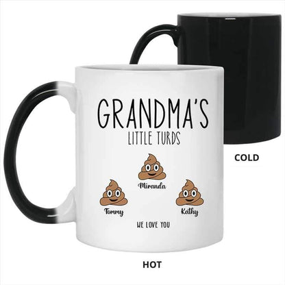 Grandma's Little Turds Personalized Color Changing Mug