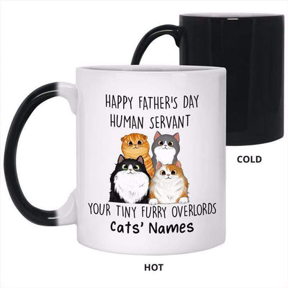 Happy Father's Day Human Servant Gift For Cat Dad Personalized Color Changing Mug