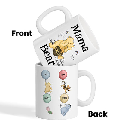 Mama Bear Est. Cute Characters With Balloon Mother's Day Gift For Mom Grandma Auntie Personalized Mug