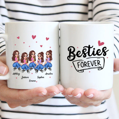 No Greater Gift Than Sisters Besties Pretty Cartoon Girls Personalized Mug