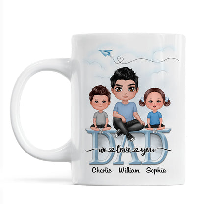 Doll Dad Grandpa And Kids On Text Personalized Mug