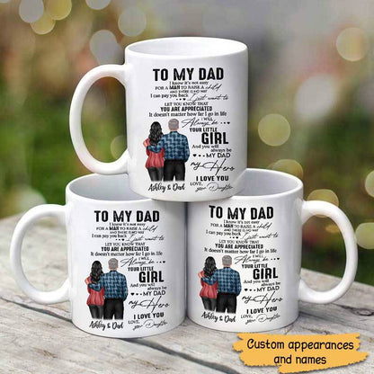 To My Dad From Daughter Son Back View Father's Day Gift Personalized Mug