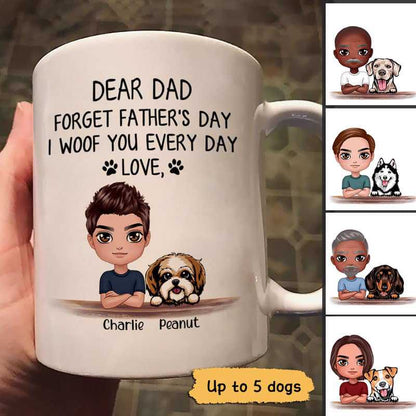Dear Dog Dad Forget Father's Day Gift Doll Style Personalized Mug