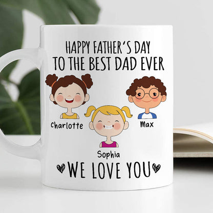Happy Father's Day We Love You Cute Kid Face Personalized Mug