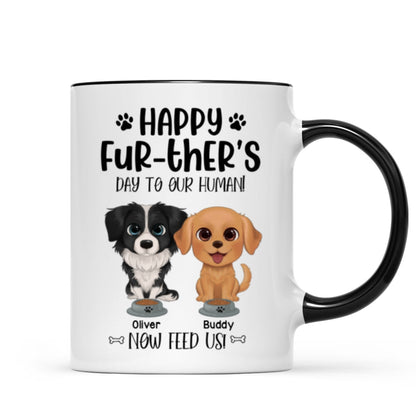 Watercolor Cute Dogs Happy Fur-ther's Day To My Human Gift For Dog Dad Personalized Mug