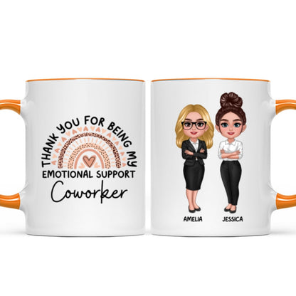 Thank You For Being My Emotional Support Coworker Gift For Colleagues Personalized Mug