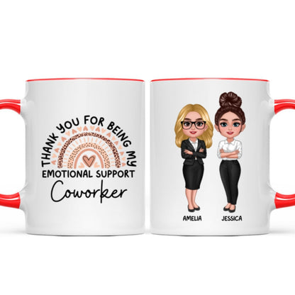 Thank You For Being My Emotional Support Coworker Gift For Colleagues Personalized Mug