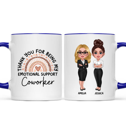 Thank You For Being My Emotional Support Coworker Gift For Colleagues Personalized Mug