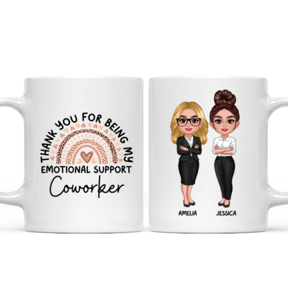 Thank You For Being My Emotional Support Coworker Gift For Colleagues Personalized Mug