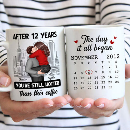 You're Still Hotter Than This Coffee Calendar Anniversary Gift For Couple Gift Personalized Mug