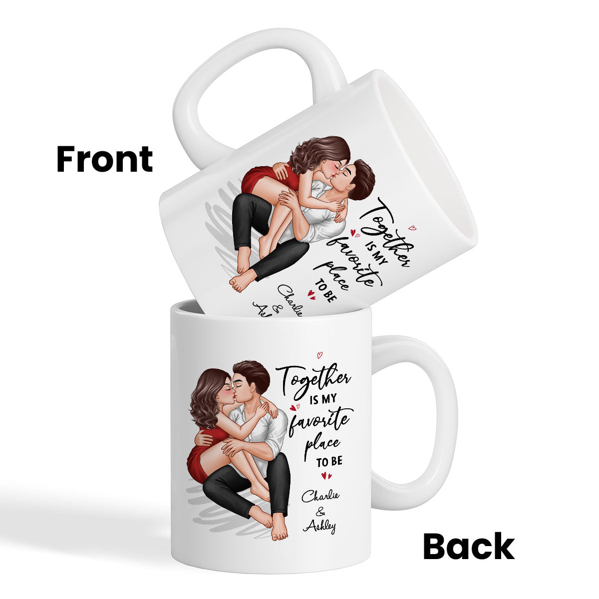 Couple Embrace & Kiss Gift For Him For Her Personalized Mug