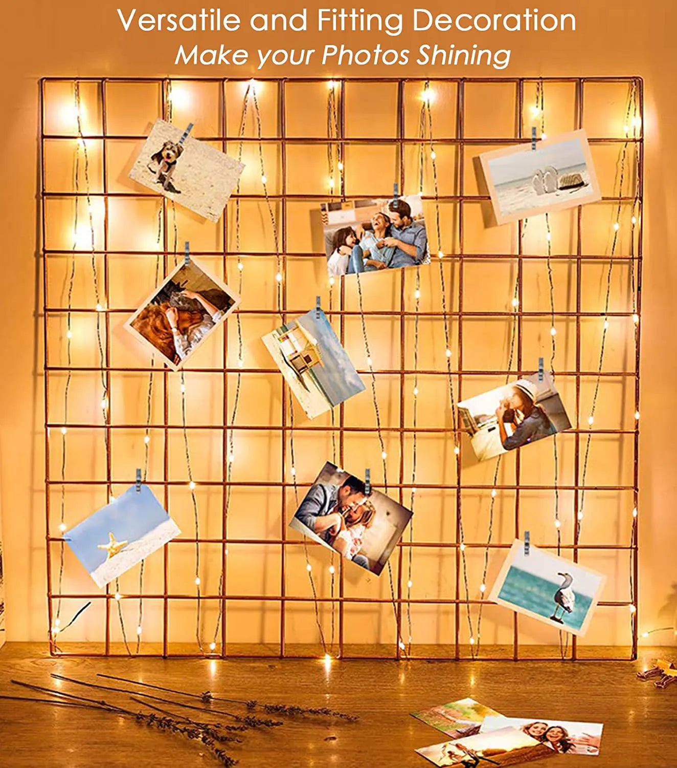 Photo Clip String Lights, 33Ft, 100 Led With Clear Clips