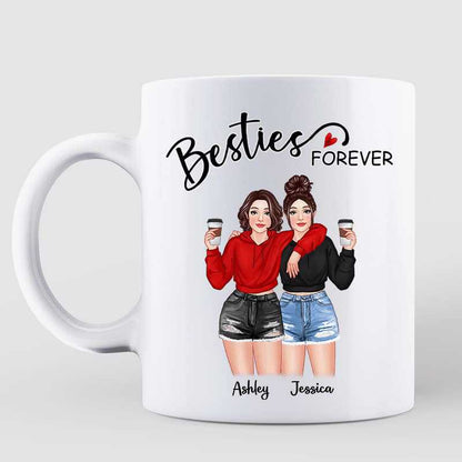 Pretty Girls Gift Besties Best Friends Forever Personalized Mug