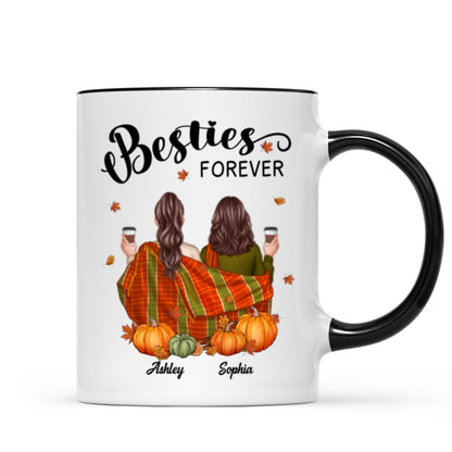 Fall Season Best Friends Sisters With Blanket Personalized Mug