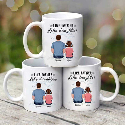 Back View Like Father Like Son Daughter Father's Day Gift Personalized Mug