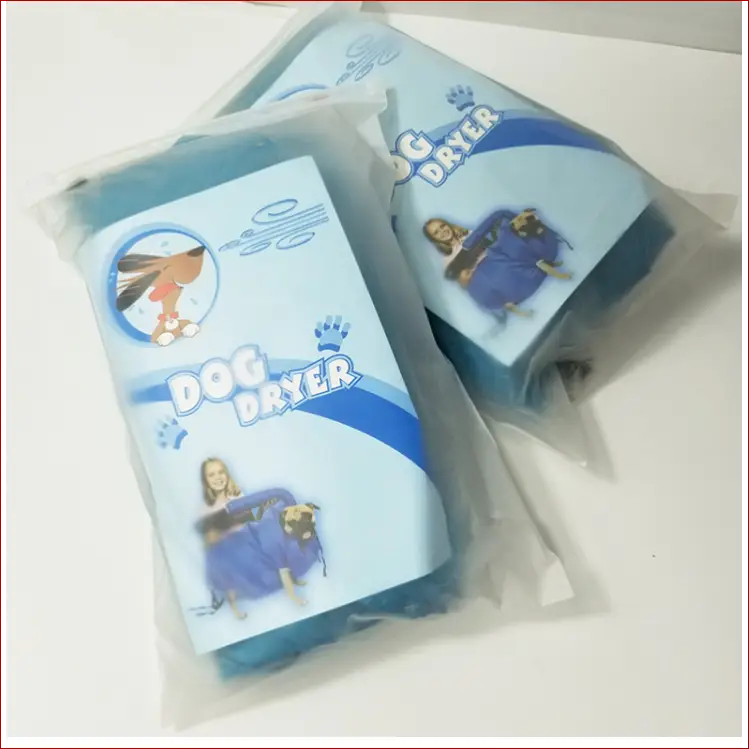 Dog dryer bag. Pet accessories. Quickly and easily dry.