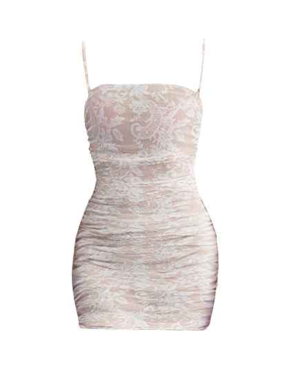MASPETH Paisley Print Ruched Mini Dress