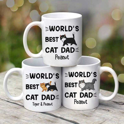 World's Best Cat Dad Walking Cats Personalized Mug