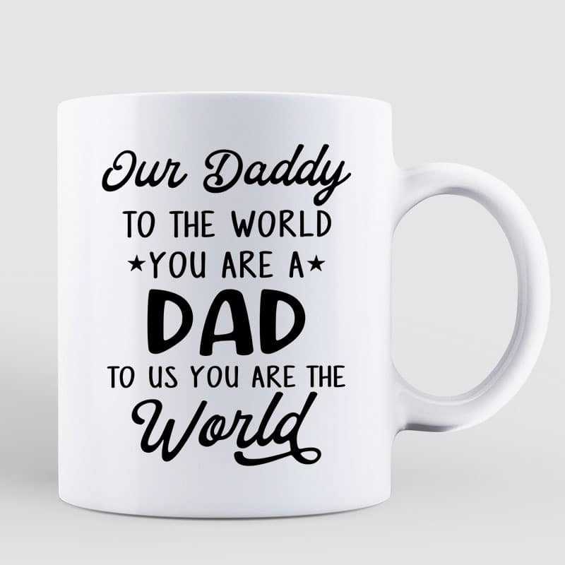 Dad Carrying Doll Kids On Shoulder In The Amusement Park Father's Day Gift For Daddy Personalized Mug
