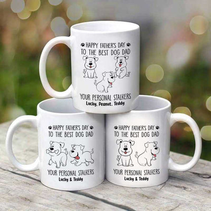 Good Morning Happy Father's Day Wagging Tails Dog Stalker Personalized Mug