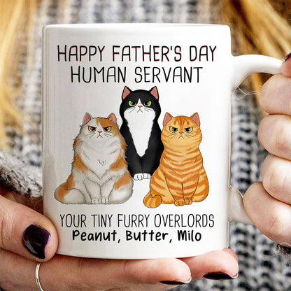 Angry Cats Happy Father's Day Cat Human Servant Personalized Mug