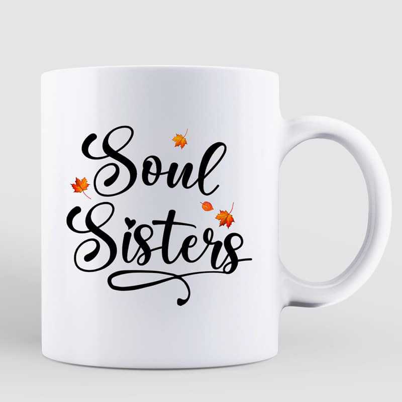 Fall Season Under Tree Doll Besties Best Friends Personalized Mug