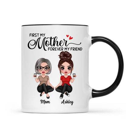 Doll Mom And Daughters Sitting Gift For Mom Daughters Personalized Mug