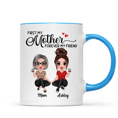 Doll Mom And Daughters Sitting Gift For Mom Daughters Personalized Mug