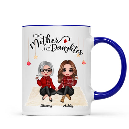 Christmas Doll Women Sitting Mother And Daughters Personalized Mug