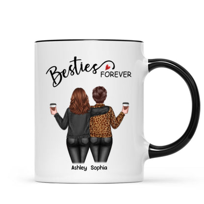 Back View Women Besties Forever Personalized Mug