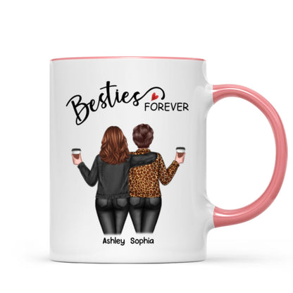 Back View Women Besties Forever Personalized Mug