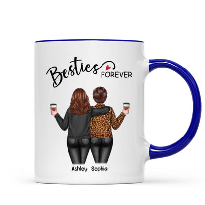 Back View Women Besties Forever Personalized Mug